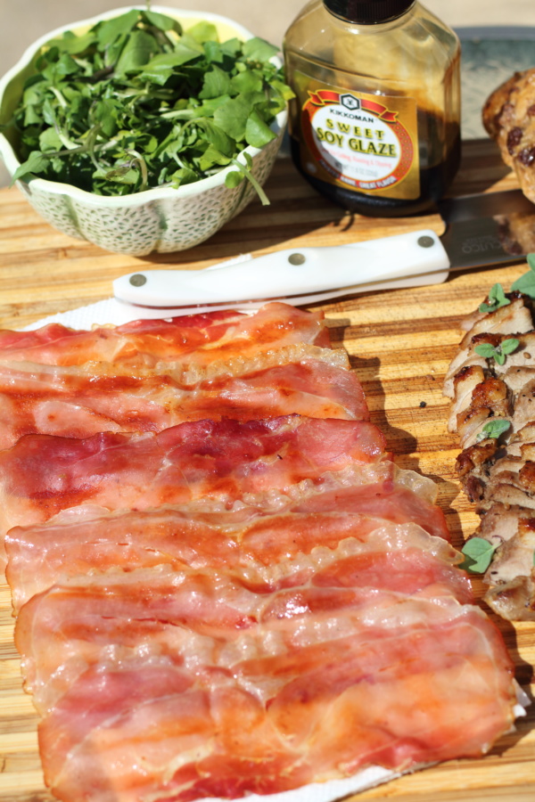 Crisp the Prosciutto in a hot skillet until nice and crispy.  Remove to a paper towel.