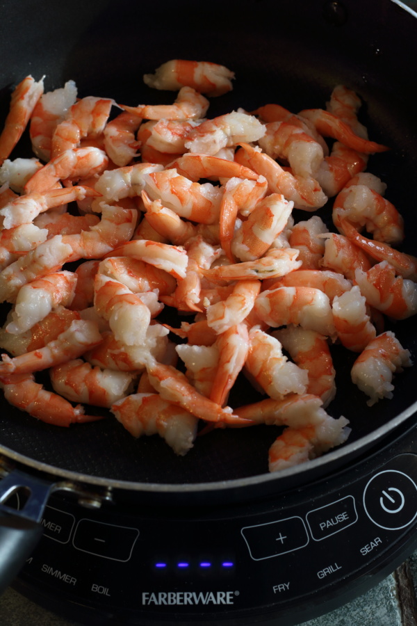 Make sure your shrimp are thawed, cleaned and deveined.